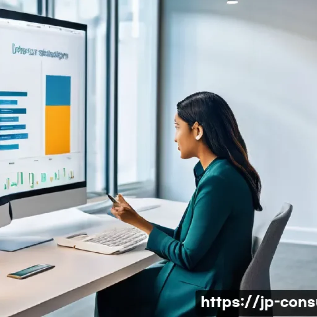 소비자 행동 데이터를 활용한 신제품 개발 사례 - **Prompt 1: Unveiling Consumer Desires Through Data**
A highly detailed, wide shot of a bright, ...
