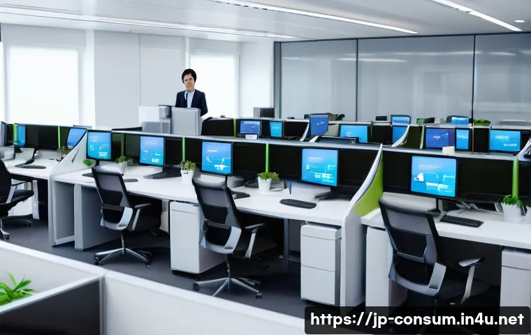 소비자 불만 관리 프로세스 최적화 - A modern Japanese customer service center scene with diverse staff members in business attire, effic...