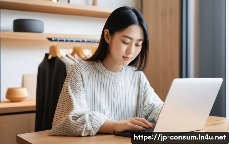 소비자중심 경영 사례와 성공 요인 분석 - A modern Japanese online shopping scene featuring a stylish young woman browsing personalized produc...