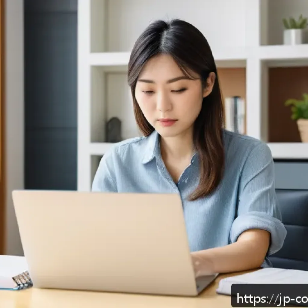 소비자 보호 관련 강연 및 세미나 후기 - A modern Japanese woman in her 30s carefully comparing multiple online shopping websites on a sleek ...