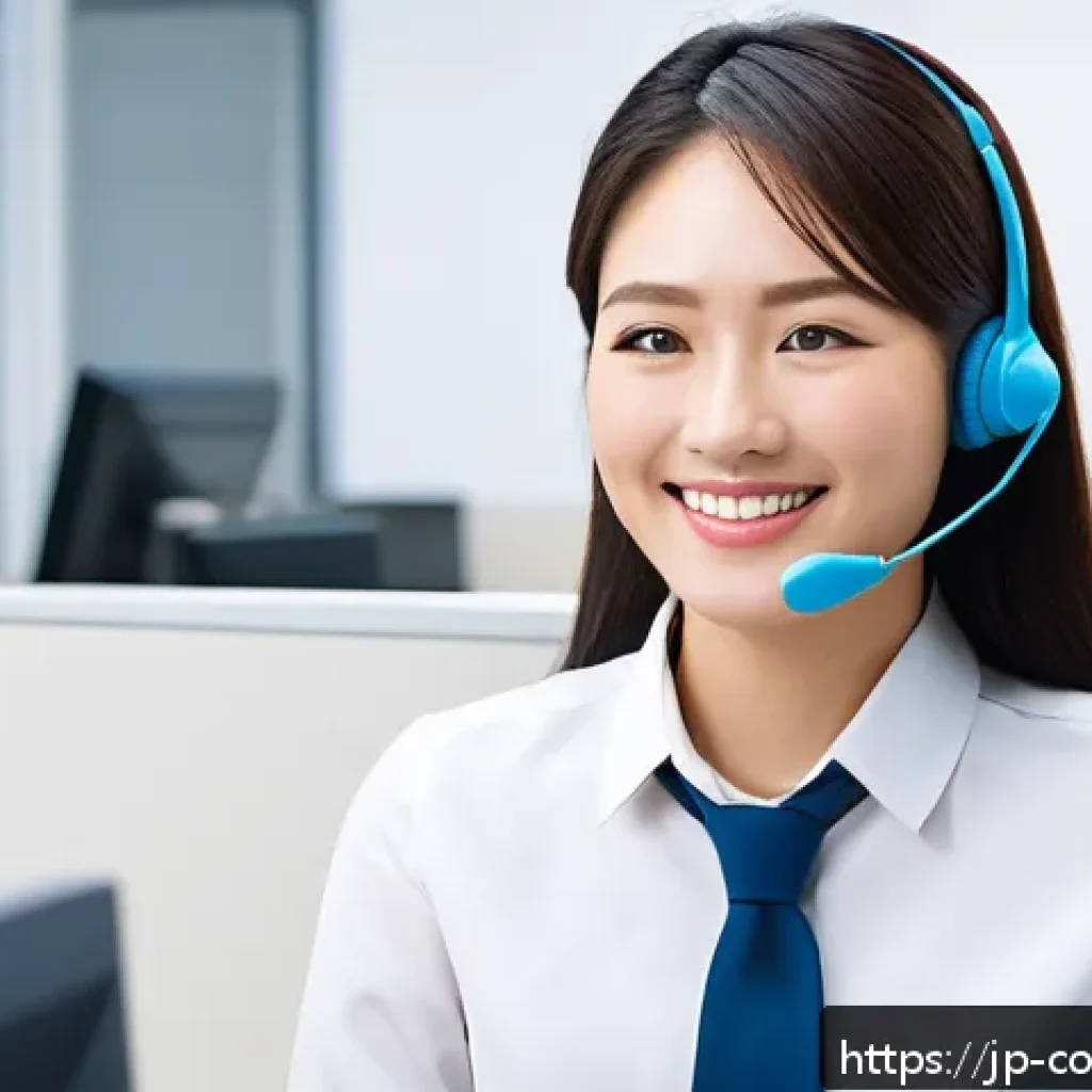 소비자 불만 처리 사례를 통한 학습법 - A professional Japanese customer service representative wearing a neat business suit and a friendly ...