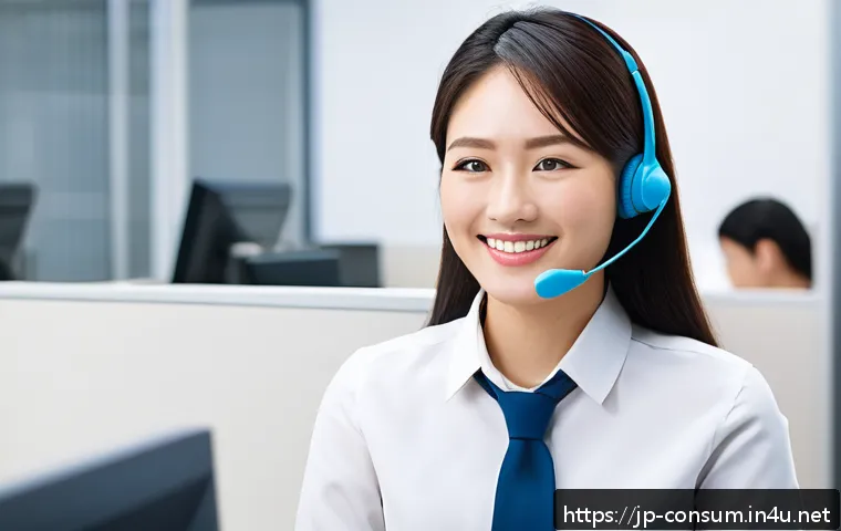 소비자 불만 처리 사례를 통한 학습법 - A professional Japanese customer service representative wearing a neat business suit and a friendly ...