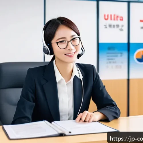소비자 불만 처리 능력을 키우는 법 - A modern Japanese customer service scene set in a clean office with a professional female employee c...