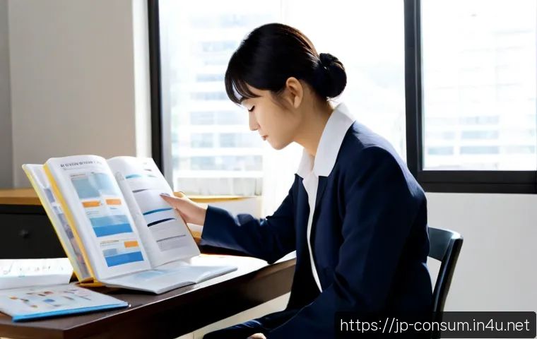 소비자전문기술사 관련 주요 논문 리뷰 - Photorealistic Japanese consumer research specialist reviewing a spread of academic journals and pro...